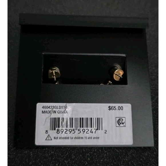 NWT Coach Signature Quilted Heart Huggie Earrings Gold Tone Stud - Picture 5 of 5